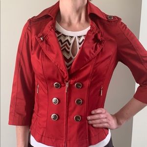 WHBM Red Adirondack Crop Jacket